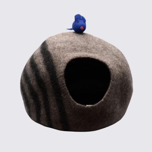 Felt Cat Cave (Mice Topped)